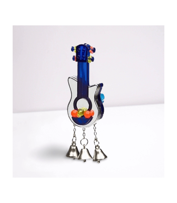 jouet interactif guitare pour oiseaux.