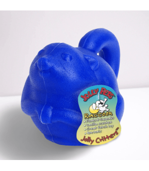 Jouet à lancer pour chien raton laveur bleu.