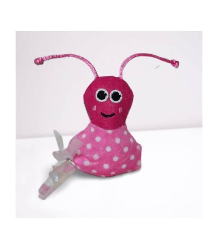 Peluche coccinelle rose avec cataire.