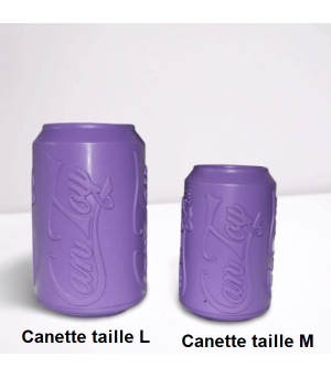 Les canettes violette sodapup pour chien.