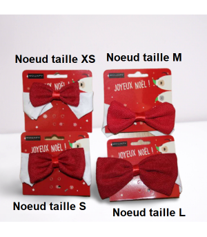 Taille des noeuds papillon de Noël pour chien et chat.