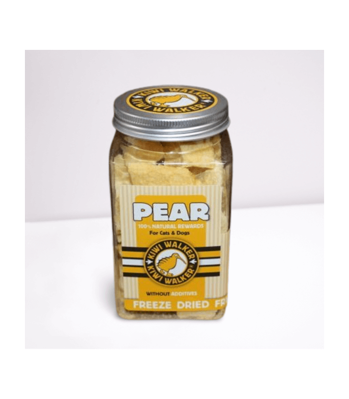 Morceaux de poire lyophilisés pour chien et chat.