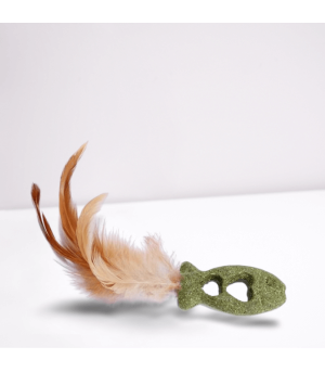 Jouet avec plume pour chat.