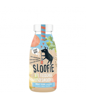 Smoothie sloofie au saumon pour chien.