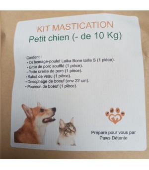 Liste des mastications du kit petit chien.