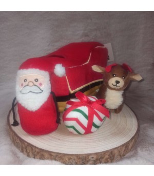 Burrow holiday santa sleigh traineau du pere noel pour chien.