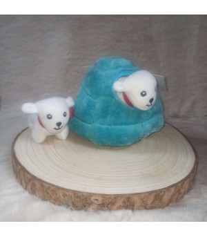 Peluche de fouille ours polaire Ziipypaws pour chien.