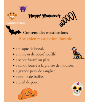 Composition box halloween pour chien.