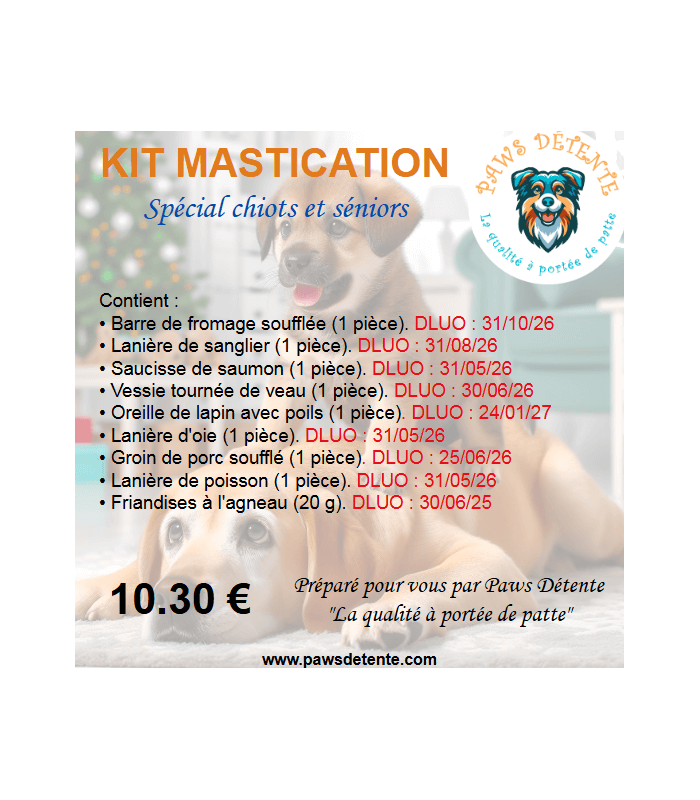 liste mastication du kit chiot.