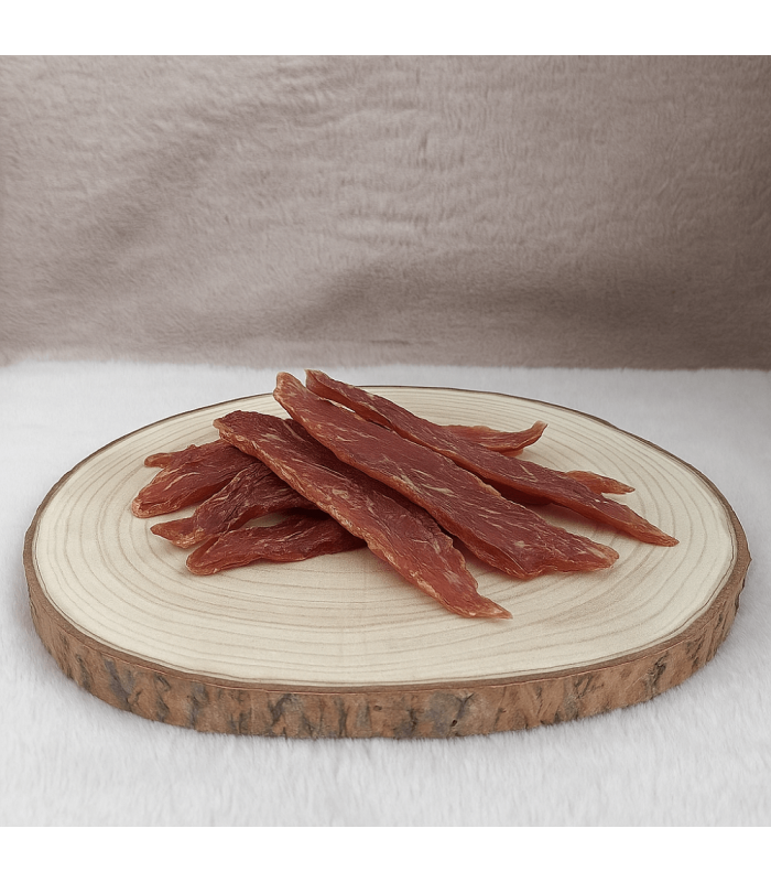 Jerky  de canard séché pour chien.
