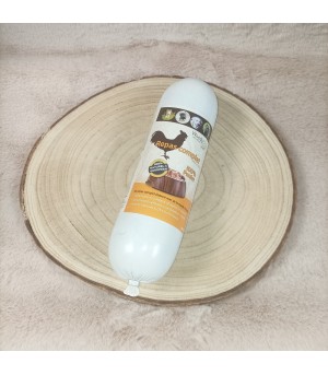 Saucisson de viande fraiche de poulet pour chien.
