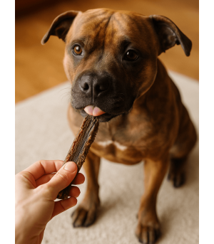 Mastication durable, oesophage de chameau pour chien.