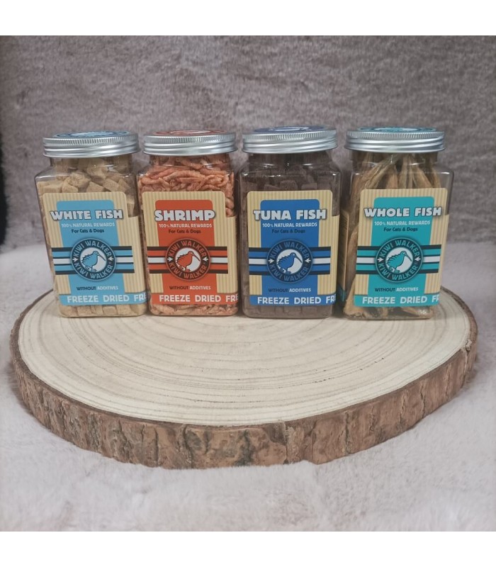 Friandise lyophilisé poisson pour chien et chat.