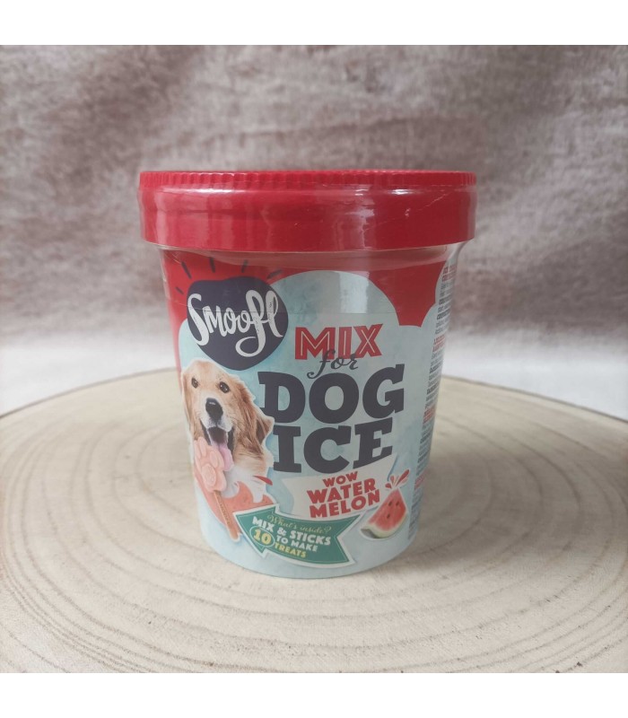 Enrichissement pour chien poudre glace pastèque pour chien.