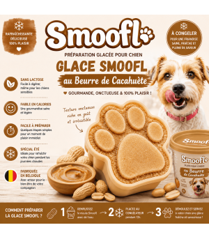 Avantages de la glace beurre de cacahuete smoofl pour chien.