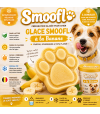 Rafraichissement pour chien, préparation glace banane sans lactose.