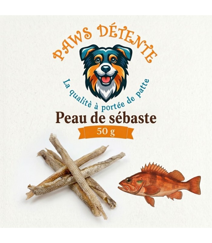 Friandise pour chien, peau de sébaste.