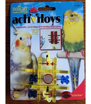 Tic, Tac, Toe jouet jaune JW pour oiseaux.