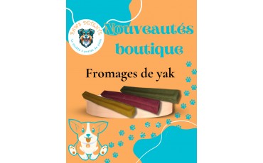 Fromage de yak spiruline, curcuma et fraise camomille pour chien