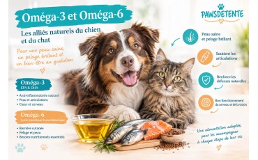Les bienfaits des oméga-3 et oméga-6 chez le chien et le chat